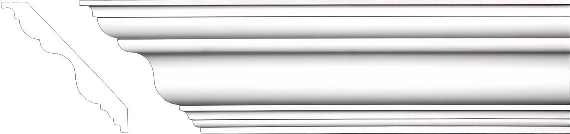 Decorative crown molding cross-section