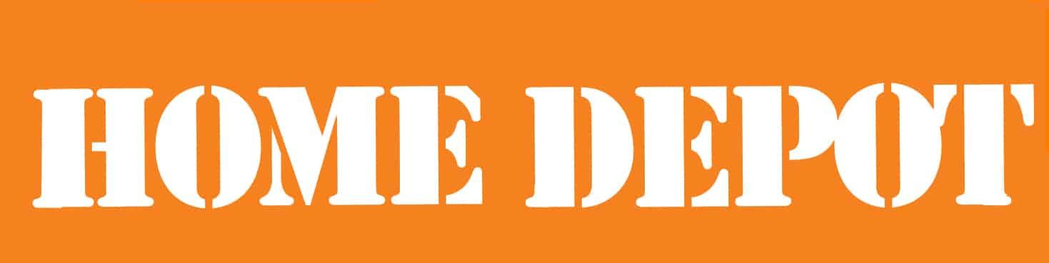 Home Depot logo on orange background